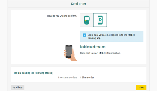 Self Directed Investing - Placing an order via Internet Banking