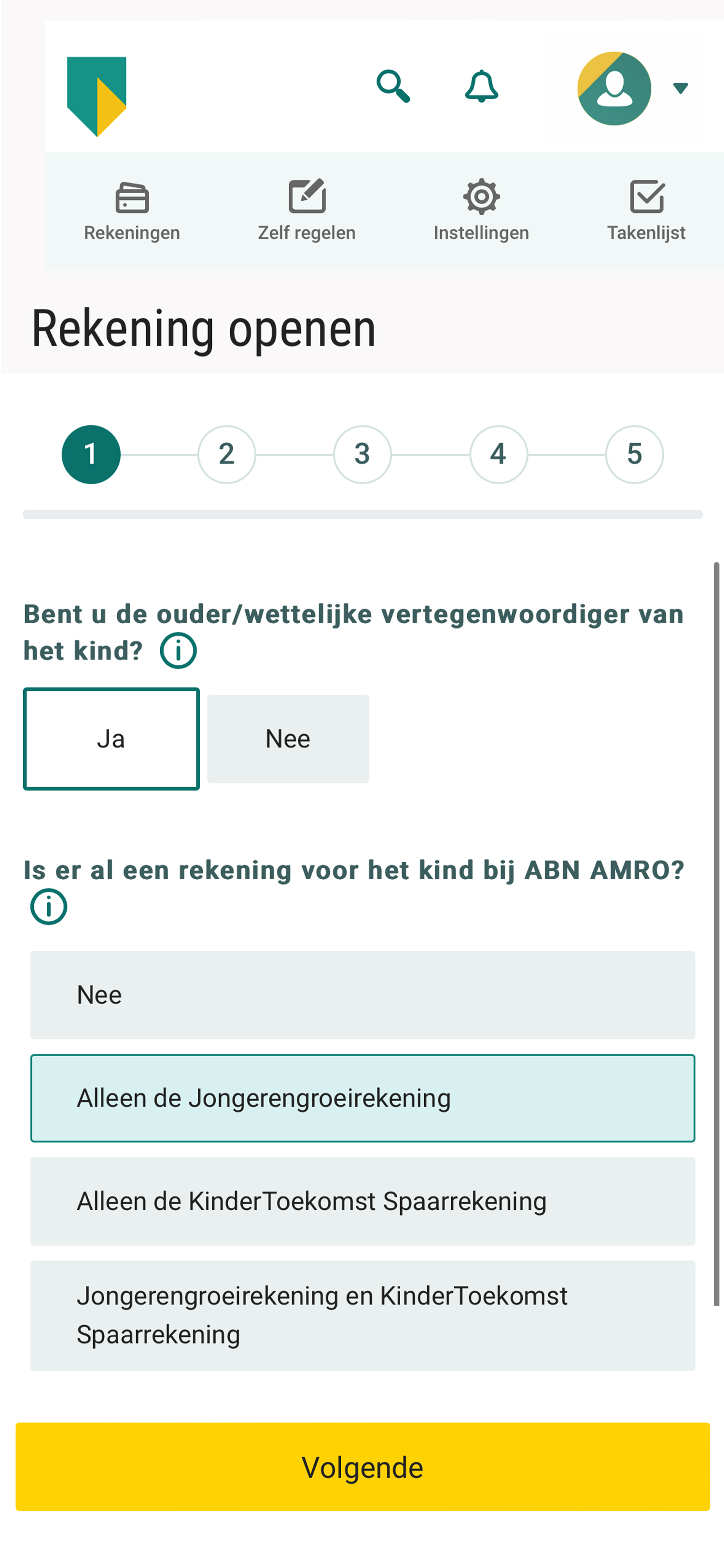 Jongerengroeirekening openen - stap 1